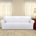 PureFit Stretch Couch Covers for Sofa Large Sofa Slipcovers White - Image 2