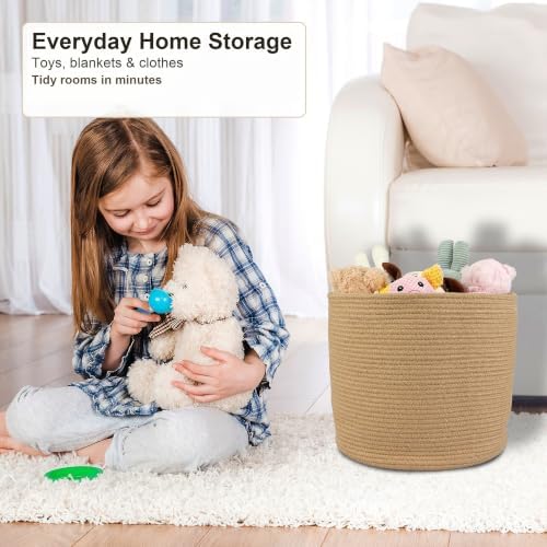 XUANGUO Jute Rope Basket For Girls Boys Kids 16”X14” - Image 5