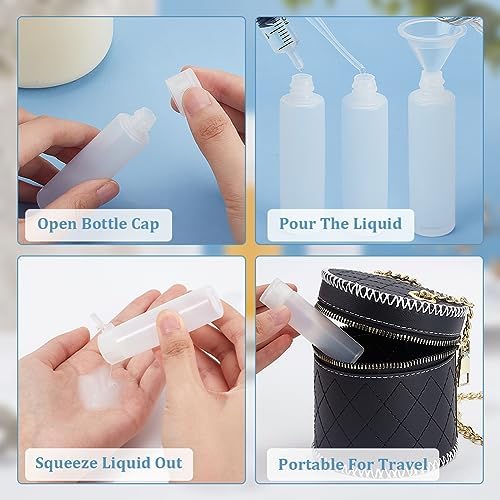 BENECREAT 10 Pack 18ml 0.6oz Small Travel Squeeze Bottles Refillable Makeup - Image 4