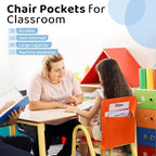 White Chair Pockets for Classroom 18 x 14 Inch Back Organizer Seat Pockets for - Image 6