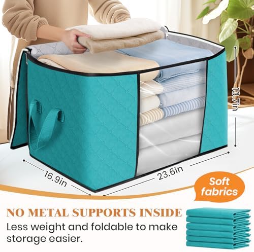 Fab totes 90L Clothes Storage, Foldable Thick Fabric Blanket Storage Bags - Image 2