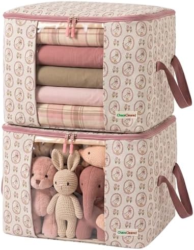 Chaos Cleared Kids Storage Bags – 100% Cotton Canvas Toy & Clothes Organizer by ChaosCleared