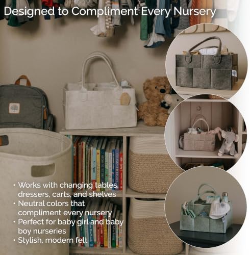 Parker Baby Co. Felt Diaper Caddy Organizer - Image 3