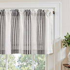 jinchan Linen Balanced Stripe Valances by JINCHAN