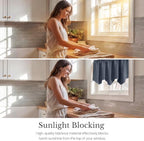 NICETOWN Stone Blue Blackout Kitchen Curtain Valances Thermal Insulated - Image 2