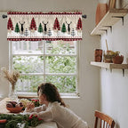 Farmhouse Christmas Kitchen Curtains Valances - Image 3