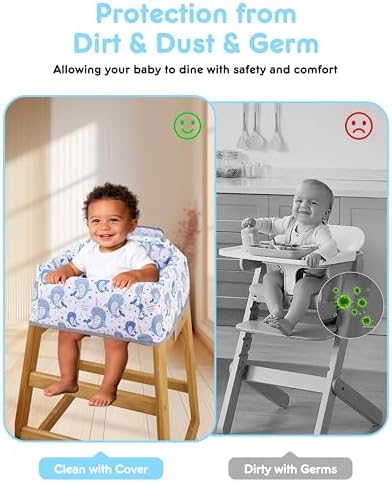 High Chair Cover Portable with 3-Point Harness, Waterproof Baby Seat Cover - Image 4