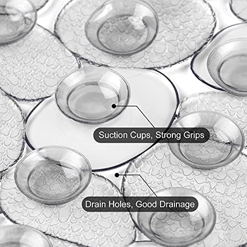 WELTRXE Pebbles Bathtub Mat Non Slip Oval Shower Mat - Image 5