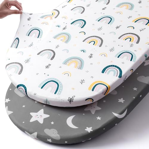 Stretch Fitted Bassinet Sheet Set BROLEX 2 Pack Cradle Sheets by BROLEX