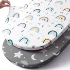 Stretch Fitted Bassinet Sheet Set BROLEX 2 Pack Cradle Sheets by BROLEX