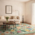 5x7 Area Rugs for Living Room: Washable Bedroom Rug Non Slip Low Pile Soft Faux - Image 3