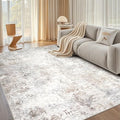 Beige Grey Washable Rugs 8x10 Area Rugs by Srugn