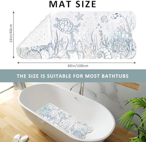 Sea Turtle Bathtub Mat Non Slip, Cute Baby Bath Mat - Image 3