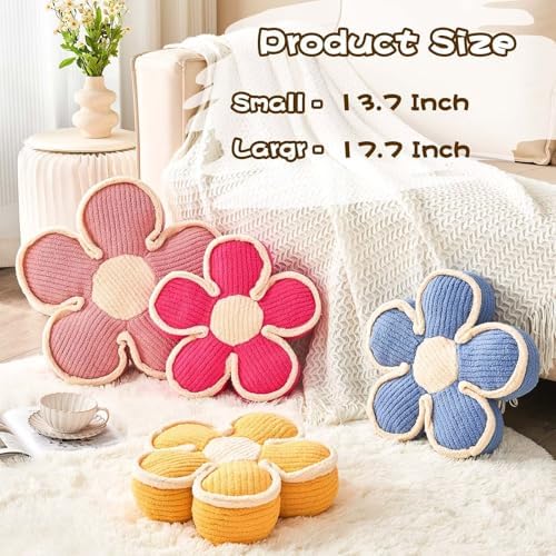 Kcvvcr Flower Pillow, Soft Flower Shaped Floor Cushion, Flower Decorative Throw - Image 3