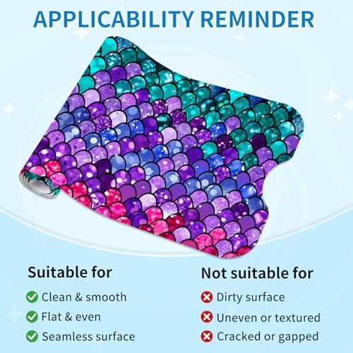Mermaid Bath Mat for Tub Non Slip, Kids Bath Mat for Baby - Image 5
