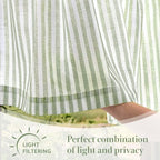 jinchan Linen Boxter Striped Kitchen Valances Sage Green 16 inch 2 Panels - Image 6