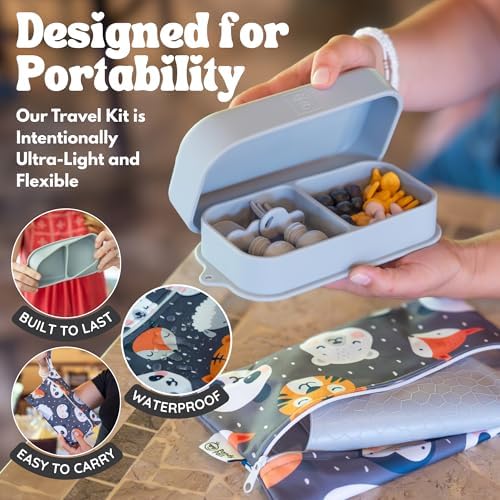 Baby Travel Feeding Set with Silicone Suction Plates - Image 6