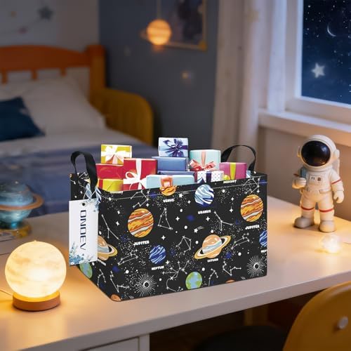 Rectangular Solar System Planet Storage Bin, Closet Organizer Basket - Image 5