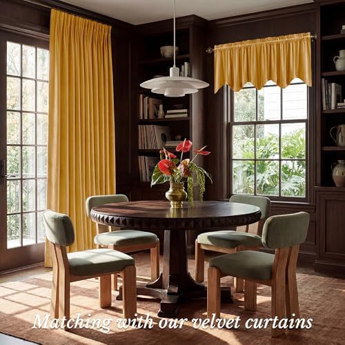 StangH Yellowish Gold Autumn Velvet Valance 52x18 Inch, 1 Panel - Image 2