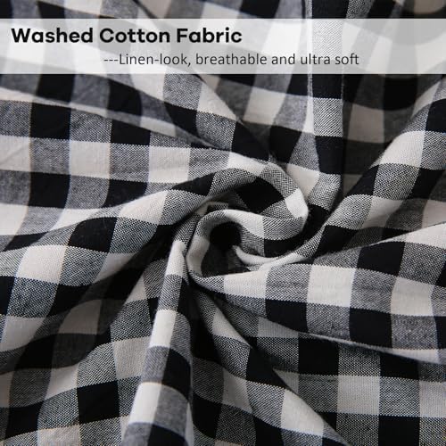 2 Pack Black Gingham Lumbar Throw Pillow Shams 12''x20'' - Image 6