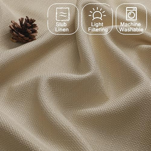 Chyhomenyc Camel Valance for Windows, Light Filtering Faux Linen Solid Short - Image 3