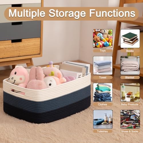 OIASKET Large Storage Basket for Organizing, Woven Rope Basket for Shelves - Image 3