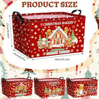 4 Pcs Gingerbread Man Christmas Basket Red Fabric Bins 15x10x8 - Image 2