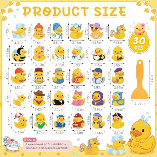 Fullhawl 30 Pcs Rubber Duck Non Slip Shower Stickers, Bathtub Safety - Image 2