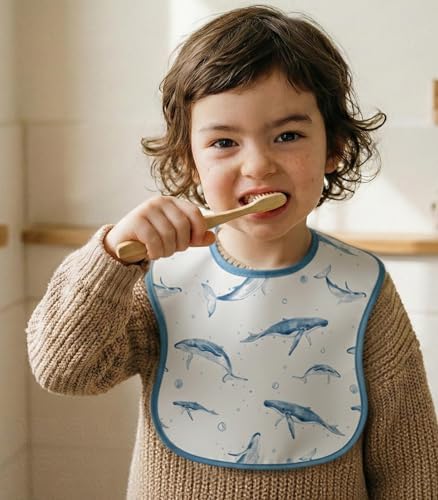3 Pack Waterproof Baby Bibs for Eating, Mess Proof Feeding Bib - Image 2