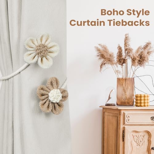 KLOGTSIND Flower Curtain Tiebacks, Decorative Curtain Holdbacks No Drill - Image 7