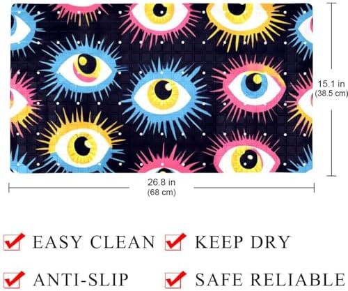 Bathtub Mat Non Slip 26.8x15.1In, Magic Evil Eyes Bath Mat - Image 4