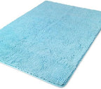 Yeaban Chenille Sky Blue Bathroom Rug 40"x60", Non-Slip Rubber Backing by Yeaban