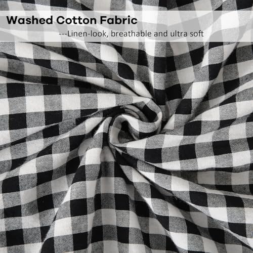 Black White Gingham Ruffle Body Pillow Cover 20"x54" - Image 6