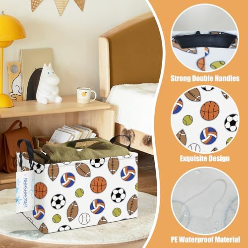 Rectangular Collapsible Colorful Balls Storage Basket Nursery Organizer - Image 3