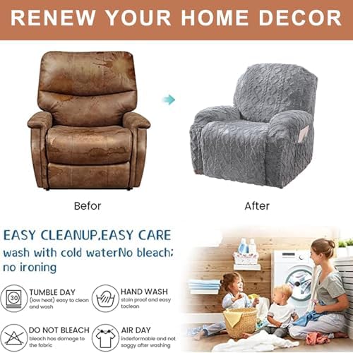 Recliner Chair Covers 4-Pieces Recliner Slipcovers Lazy Boy Chair Covers - Image 6