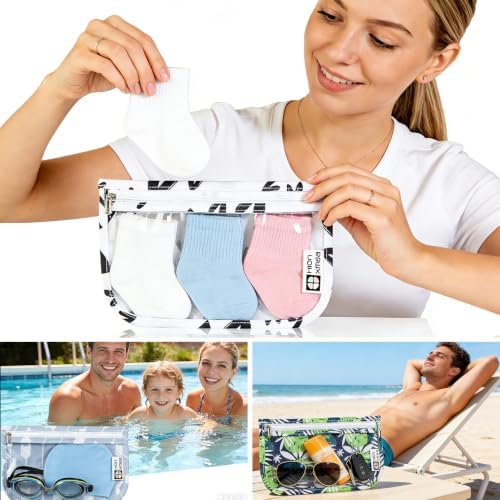 HIONXMGA Set of 3 Clear Travel Toiletry Bag, TSA Approved, Quart Size S/M/L - Image 4