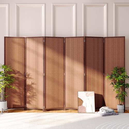 JOSTYLE 6 Panel Folding Privacy Screen 6ft Bamboo Freestanding Room Divider by Jostyle
