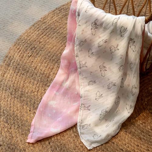 GLLQUEN BABY Muslin Swaddle Blankets 2Pk Receiving Blanket Large 35" x 40" - Image 4