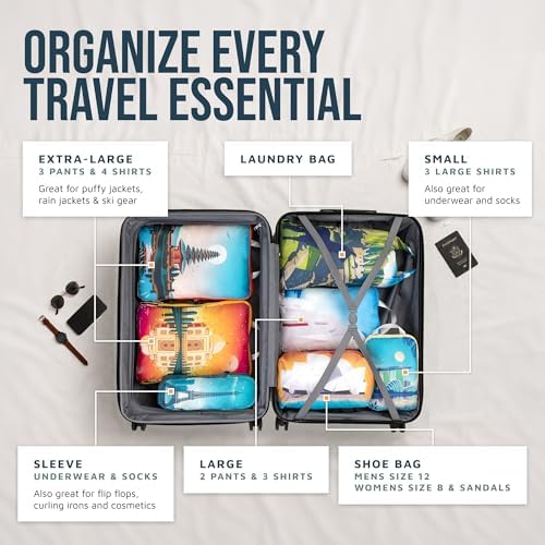 TRIPPED Travel Gear Large Compression Packing Cubes 7-Piece Set - Image 2