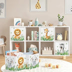 11.8" Jungle Animals Cube Storage Organizer Set 3Pcs Lion Giraffe Elephant Cube - Image 2