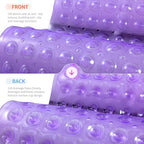 Anti-Slip Bathtub Shower Mat 28×15 Inch Clear Purple - Image 2