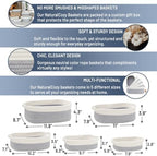 NaturalCozy 5-Piece Rectangle Storage Basket Set- Natural Cotton Rope Woven - Image 2