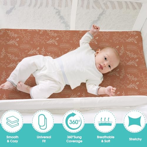 Pack n Play Sheets, BROLEX 2 Pack Mini Crib Sheets, Stretchy Portable Fitted - Image 5