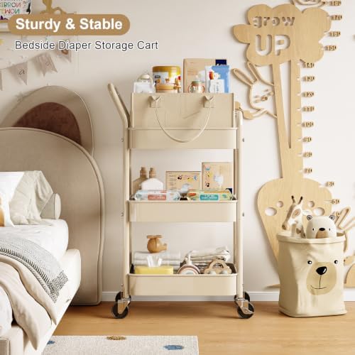 3 Tier Baby Diaper Caddy Organizer Cart - Image 7