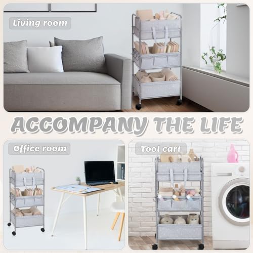 Yookeer 2in1 Baby Diaper Caddy Organizer Cart 3 Tier Large Capacity Metal - Image 6