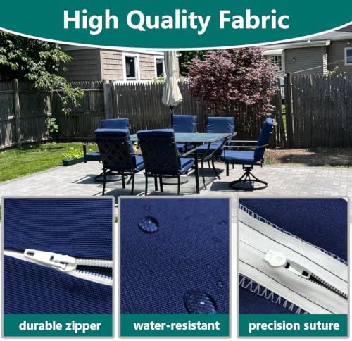 Outdoor High Back Dining Chair Cushions Cover 2-Pack - Image 5