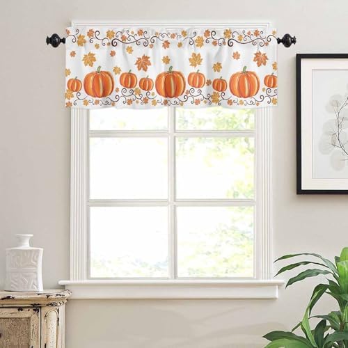 Fall Maple Leaves Kitchen Curtains and Valances Set, Thanksgiving Watercolor - Image 6