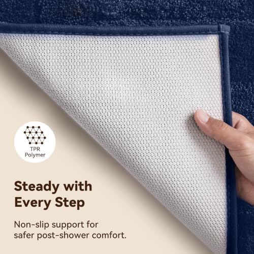 GRANNY SAYS Blue Bathroom Runner Rug 24" x 48", Soft Microfiber Bath Mat - Image 4