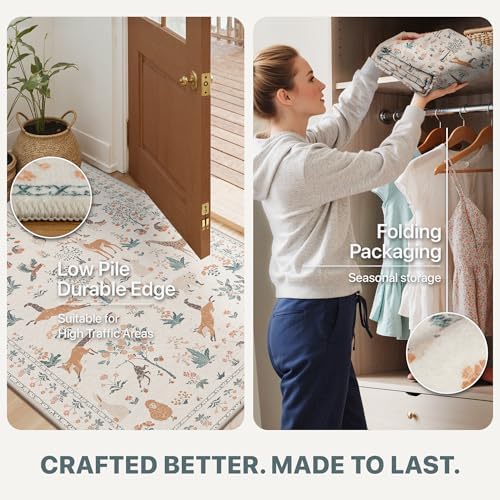 BESBLEE 2'6X10 Washable Kitchen Runner Rug, Animal Non Slip - Image 7