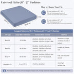 8Pcs Patio Cushion Covers Stretch Outdoor Furniture Protector Slipcovers - Image 3